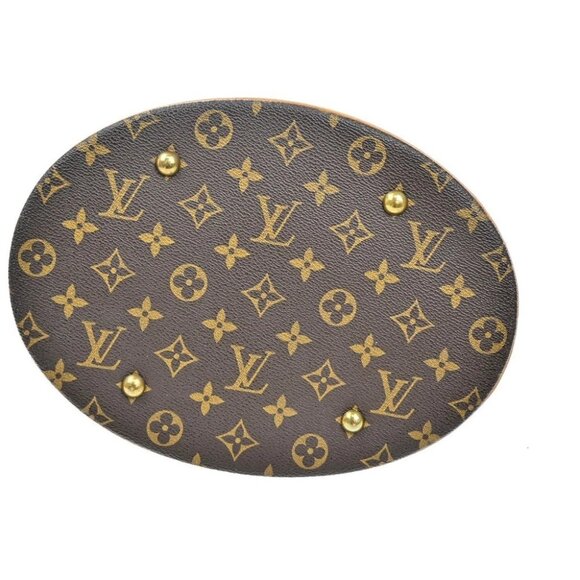 LOUIS VUITTON BUCKET GM Shoulder Tote Bag Monogram Leather Brown - Picture 6 of 13